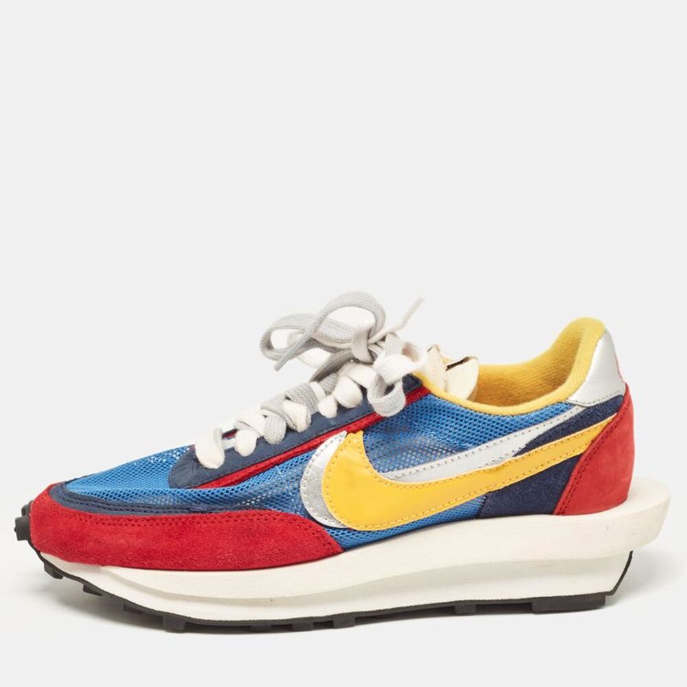 Nike X Sacai Multicolor Leather And Suede  Ld Waffle Varsity Blue Sneakers Size